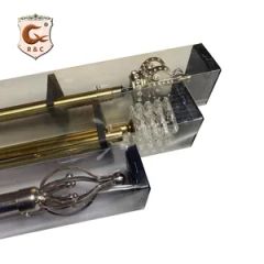Manufacture Modern Gold Threaded Extendable Curtain Rods MOQ 100 Sets Color Silver Material Iron Diameter 28mm Trademark R&C - Image 3