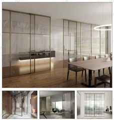 Aluminium Frame Glass Partition Design Plain Thickness 6 mm Finishing Matty Insulation Thermal System Thickness 45mm Partition Style Grid - Image 9
