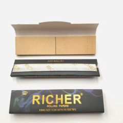 Natural Arabic Gum Unbleached or Bleached Rolling Paper with Filter - Image 1