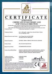 CE certificate from Foshan Lison Machinery Co., Limited