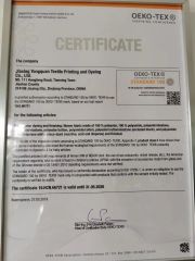 OKTEX100 Certificate certificate from Xiamen Crownway Apparel Co., Ltd.