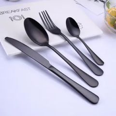 Deluxe 1010 Stainless Steel 24 PCS Black Wholesale Cutlery Set - Jieyang Chuanxin Hardware Product Factory