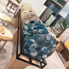 Semi Precious Stone Backlit Agate Bar Table Top Gemstone - Image 5