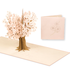 Tree Pop Up Card Colorful Design 3D Greeting Card Peach Tree Art Print Greeting Card Personalize Peach Tree Handicraft - Image 6