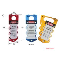 Heavy-Duty Aluminum Lockout Hasp with Custom Padlock Options Model NO. M-D24 Trademark QVAND Lock Hole Size 8mm Color - Image 2