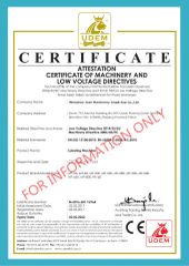 CE Certification for Labeling Machine certificate of Wenzhou Jvan Machinery Co., Ltd – certificate photo, supplier certificates section