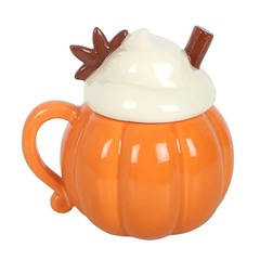 Pumpkin Cream Lidded Autumn Mug - Image 4