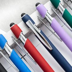 5% off Factory Selling Stylus Customized Logo Value Rubber Paint Ballpoint Pen Multi-Color Optional Laser Engraving Logo - Image 2