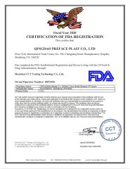 FDA certificate certificate from Qingdao Cnplast Co., Ltd