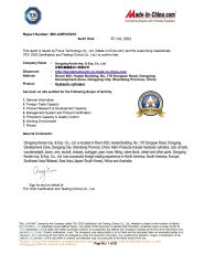 TUV certificate certificate from Dongying Kende Imp. & Exp. Co., Ltd.