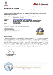 Bureau Veritas certificate from Wenzhou Xusheng Machinery Industry and Trading Co., Ltd.