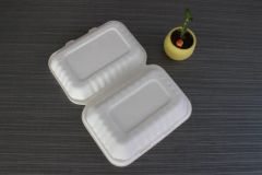 Disposable 9 X 6 X 3 Food Takeaway Box Sugarcane Food Container Tableware - Image 1