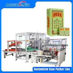 Automatic Box Commercial Packing Machine Line with Robots Stacking and Pallet Strapping Machine - Image 1