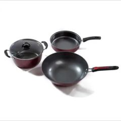 Non Stick Cookware Set 4 PCS 4PCS Cookware Set 4PCS Non Stick Cookware Set 4 Set Non Stick Cookware Pots Non Stick Cookware Set Wholesale Price - Image 3