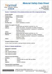 Pepper Spray MSDS certificate from FOSHAN BRILLIANT IMPORT & EXPORT CO., LTD
