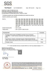 RoHS certificate from Shantou Flying Technology Inc.