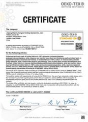 OEKO-TEX certificate from Shanghai Jspeed Industry Co., Ltd.