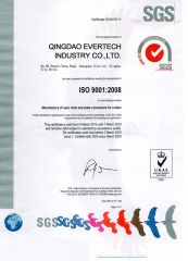 ISO9001:2008 certificate from Qingdao Evertech Industry Co., Ltd.