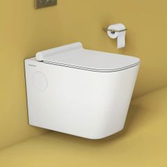 Extd Wall Hung Toilets studio ivory Shape Oval Color Ivory Brand Hindware Material Ceramic Trap Type P Trap Is It Automatic - Kansal Buildmart Llp