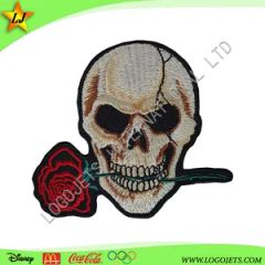 Custom Skull Rose Flower Patch Origin China Trademark OEM HS Code 58071000 Sample Time 6 Days Technics Embroidered Transport Package Single - Image 3