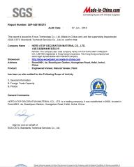 SGS REPORT certificate of HEFEI ATOP DECORATION MATERIAL CO., LTD. – certificate photo, supplier certificates section