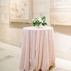 120 Inch Round Table Cloth Dusty Rose Polyester Linens Velvet Tablecloth - Image 3