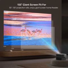 Cre Cr67 1200 ANSI Lumens 4K Mini Android 9 LED LCD Portable Projector - Image 2