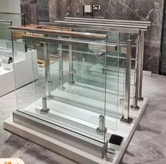 Stainless Steel Glass Staircase Railing Color Silver Rail Height UP TO 6000.MM Design As per your requirements Position As per your - Image 2