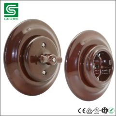 Retro Ceramic Wall Switch Flush Mounted Electric Switch OEM Welcome MOQ 1000 PCS Origin China Market Europe Brand - Image 1