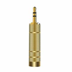Stereo Male Female Adapter, For Audio & Video, 3.5 mm Color Golden Material Brass Pitch Size 3.5 mm Plating Gold Plated Location - Image 1