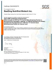 GMP certificate of Hebei Songhekang Biotechnology Co., Ltd – certificate photo, supplier certificates section