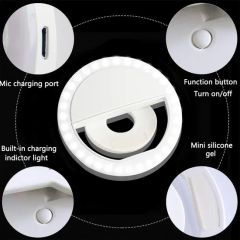 Customized Logo Rechargeable USB LED Smartphone Selfie Ring Light for Cell Phone - Image 3