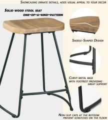 Bar Stools, 24 Inch Kitchen Counter Height Stools - Image 4