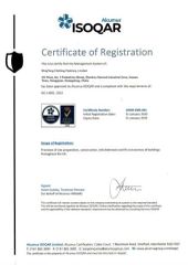 ISO 14001 Environmental Management certificate from Mingteng Clothing Factory Ltd.