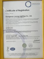iso9001 certificate from Zhongshan Jurong Lighting company limited