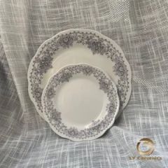 Crown Flower Gary 20PCS Dinner Set Pad Printing Porcelainware Ceramic Tableware Kitchenware - Image 4