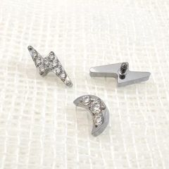 Wholesale Piercing Jewelry Lip Stud Ear Titanium Internal Thread Lip Piercing Moon Lightning Shape Labret Piercing - Image 5