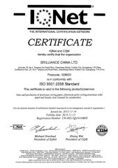 ISO 9001:2008 Standard certificate of Brilliance China Ltd. – certificate photo, supplier certificates section