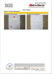 SGS certificate from Zhongshan JDL Metal Crafts Co., Ltd.