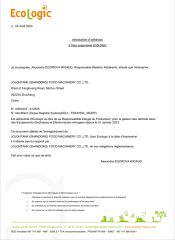 ERP certificate from Johtank (Shandong) Food Machinery Co., Ltd.