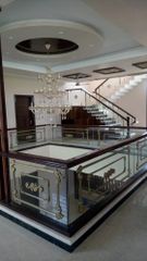 Stainless Steel Toughened Glass Balcony Railing, For Home Design Bar Mounting Type floor Form Steel And Glass Finish Perfect - Image 5