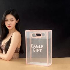 Custom Square Bottom PP Transparent Clothing Gift Tote Bags Promotional Handbag for Packing - Image 1