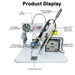 Electric Inclined Foot Operated PCB LED USB Charging Head Connector Welding Cable Circuit Board Aviation Plug Soldering Machine - Image 4