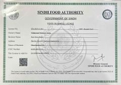 Food Business License certificate from New Town Dairy