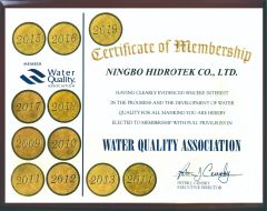 WQA certificate from Ningbo Hidrotek Co., Ltd.