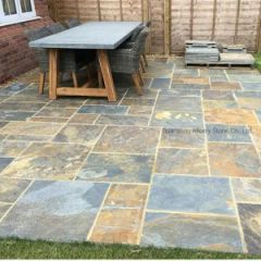 Cheap Natural Stone Outdoor Garden Rough Naturla Split Surface Rusty Slate Stone Flooring Tile - Image 1
