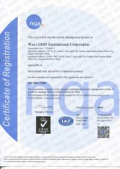 ISO 9001 certificate from Wuxi GMB International Corporation