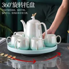 Nordic Luxury Ceramic Water Color Glaze Gold Rim Coffee Cup Afternoon Tea Set - Image 5