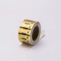 Bright Gold Label Label Printing Origin China Trademark no Model NO. YF0005 HS Code 4911990090 Feature Waterproof Sample Free - Image 1
