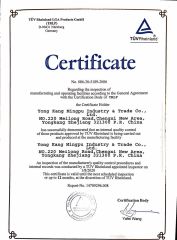 TUV certificate from YONGKANG MINGPU INDUSTRY & TRADE CO., LTD.